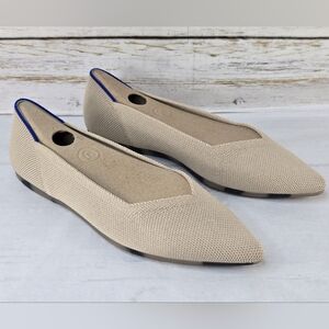 Rothy's Ballet Flats The Pointed Toe Knit Ecru Women's Size 5.5